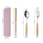 Cuillre fourchette baguettes couverts manche en bois paille de bl vaisselle bote de table ensemble ...