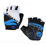 Cyclisme anti slip sweat hommes femmes demi doigt gants vtt respirant shock sports, bleu gris m