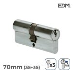 Cylindre de porte a nickel 70mm (35 + 35mm) court cam r13 avec 3 cls inclus edm
