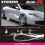 Decoration sticker floral art 4 papillons - 1 metre - blanc - tous vehicules