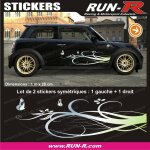 Decoration sticker floral art 4 papillons - 1 metre - chrome - tous vehicules