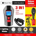 Deluxe noir rouge - lampe avant etanche chargeur usb avec ordinateur de bord ecran lcd, compteur de vitesse, ...
