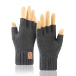 Demi - gants mitaines gris fonc