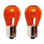 Deux ampoules ambres feu de stop / feu arri�re / clignotant 1 fil 21w - bau15s -