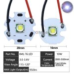 Diodes led haute puissance avec fil de cble pour pices de lampe de poche, accessoires de lampe frontale ...