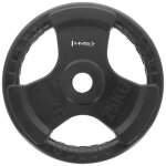 Disque de musculation - hms - tok25 - 25 kg - fonte recouverte de caoutchouc - usage intensif