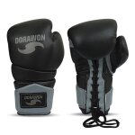 Dorawon, gants de boxe cuir competition a lacets black taille 16oz, noir