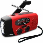 Dtub - radio d'urgence solaire et dynamo ¿ am / fm portable avec lampe led, batterie 2000mah, charge ...