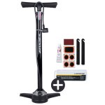 Dunlop pompe a v�lo avec manom�tre et kit r�paration v�lo 9 pi�ces - outils v�lo avec rustines et d�monte ...