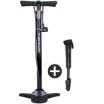 Dunlop pompe a v�lo avec manom�tre et mini pompe v�lo set - pompe sur pied 180 psi avec adaptateur - ...