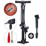 Dunlop pompe a v�lo avec manom�tre et mini pompe v�lo set - pompe sur pied 180 psi avec adaptateur - ...