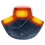 Echarpe et ch�le chauffants rechargeables - enveloppement chauffant electrique 3 zones bleu