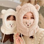 Echarpe de cou pour femmes, chapeau epais en peluche avec masques, protection des oreilles, cyclisme, ...