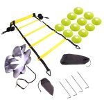 Echelle d'agilité avec kit d'entraînement de football, sacs de parachute de résistance pour des exercices ... Echelle d'agilité avec kit d'entraînement de football, sacs de parachute de résistance pour des exercices ...