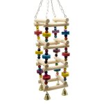 Echelles en bois pour oiseaux, jouets pour perroquets, support d'escalade a mastiquer, aire de jeux