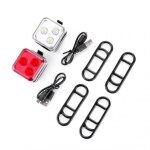 Eclairage led avant et arrière de vélo, imperméable, super lumineux, rechargeable, lampe de bicyclette, ... Eclairage led avant et arrière de vélo, imperméable, super lumineux, rechargeable, lampe de bicyclette, ...