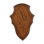 Ecusson chasse troph�e chevreuil ch�ne fonc� cir� 32x21cm