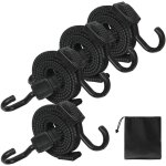 Elastic cords with hooks, 100 cm pack of 4 adjustable flat bungee cords, uv resistance rubber bungee ... Elastic cords with hooks, 100 cm pack of 4 adjustable flat bungee cords, uv resistance rubber bungee ...