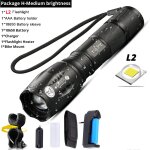 Emballage h - feu avant de vlo 1000 lumens v6 l2 t6, lampe torche etanche avec zoom et batterie 18650 ...