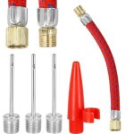 Embout pompe velo - springos - lot de 12 adaptateur de pompe a v�lo - plastique, aluminium - argent