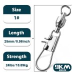 Emerillons de pche a pression en acier inoxydable, broche de verrouillage a roulement a billes, accessoires ...