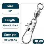 Emerillons de pche a pression en acier inoxydable, broche de verrouillage a roulement a billes, accessoires ...