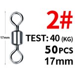 Emerillons a pression en acier inoxydable pour leurre de brochet, connecteur de p�che, roulement a billes, ...