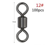 Emerillons a roulement a billes avec mousqueton de scurit, anneaux solides, accessoires de pche a ...