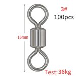 Emerillons a roulement a billes avec mousqueton de scurit, anneaux solides, accessoires de pche a ...