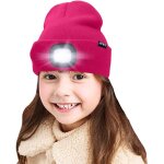 Enfants led casquette de bonnet eclaire, lampe frontale rechargeable par usb chapeaux de nuit en tricot ...