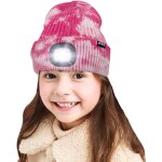 Enfants led casquette de bonnet eclaire, lampe frontale rechargeable par usb chapeaux de nuit en tricot ...