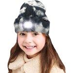 Enfants led casquette de bonnet eclair�e, lampe frontale rechargeable par usb chapeaux de nuit en tricot ...