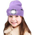Enfants led casquette de bonnet eclair�e, lampe frontale rechargeable par usb chapeaux de nuit en tricot ...