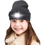 Enfants led casquette de bonnet eclairée, lampe frontale rechargeable par usb chapeaux de nuit en tricot ... Enfants led casquette de bonnet eclairée, lampe frontale rechargeable par usb chapeaux de nuit en tricot ...