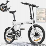Engwe p20 v�lo electrique 25km / h 36v 9. 6ah 350w roue 20'' v�lo electrique pliant blanc