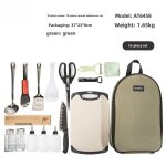 Ensemble de 16 ustensiles de cuisine extérieure en acier inoxydable pour camping portable sac de rangement ... Ensemble de 16 ustensiles de cuisine extérieure en acier inoxydable pour camping portable sac de rangement ...