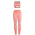 Ensemble de 2 pi�ces pour femmes, v�tements de yoga, soutien - gorge et leggings de sport sans couture, ...