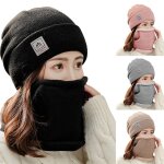 Ensemble de 2 pices, echarpe de cyclisme chaude d'hiver en plein air + chapeau pour hommes et femmes, ...