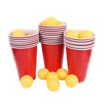 Ensemble de 24 verres de ping pong, accessoires de jeu de bire, gobelets rouges, balles de ping pong, ...
