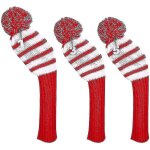 Ensemble de 3 housses a pompons knit golf heaover pour driver et hybride fway avec etiquettes numérotées ... Ensemble de 3 housses a pompons knit golf heaover pour driver et hybride fway avec etiquettes numérotées ...