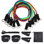 Ensemble de bandes de résistance, exercice avec 5 tubes de fitness, 4 poignées en mousse, sangles de ... Ensemble de bandes de résistance, exercice avec 5 tubes de fitness, 4 poignées en mousse, sangles de ...