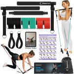 Ensemble de barres de pilates et de bandes de résistance avec poignées, salle de sport portable a domicile ... Ensemble de barres de pilates et de bandes de résistance avec poignées, salle de sport portable a domicile ...