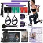 Ensemble de barres de pilates et de bandes de r�sistance avec poign�es, salle de sport portable a domicile ...