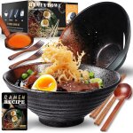 Ensemble de bols ramen en cramique 21000ml 34oz, vaisselle japonaise avec fourchette baguettes et ...