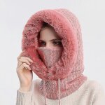 Ensemble bonnet et masque d'hiver en fourrure et cachemire pour femme, bonnet coupe - vent epais et moelleux, ... Ensemble bonnet et masque d'hiver en fourrure et cachemire pour femme, bonnet coupe - vent epais et moelleux, ...