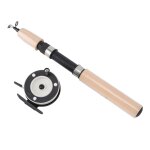 Ensemble combin de canne  pche sur glace de 65cm, rotation douce, poigne confortable, antidrapant, ...
