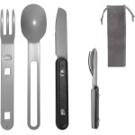 Ensemble de couverts de camping 3 en 1 vaisselle en acier inoxydable de couverts détachable en plein ... Ensemble de couverts de camping 3 en 1 vaisselle en acier inoxydable de couverts détachable en plein ...