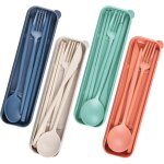 Ensemble de couverts de voyage avec etui, 2 couverts de camping en plastique, couvert pique nique portables, ... Ensemble de couverts de voyage avec etui, 2 couverts de camping en plastique, couvert pique nique portables, ...