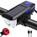 Ensemble d'�clairage de v�lo et klaxon a energie solaire pour v�lo rechargeable usb h