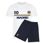 Ensemble enfant foot - style madrid tee - shirt blanc et short bleu
